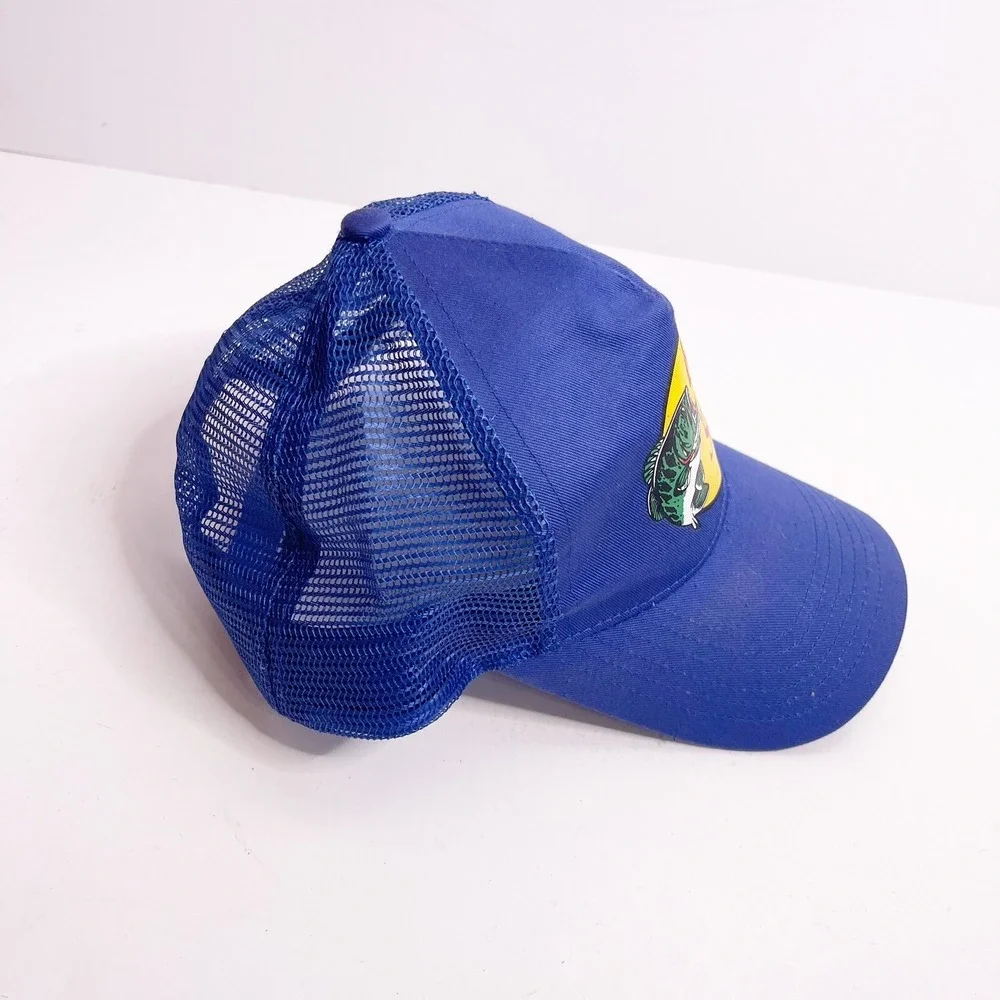 Bass Pro Shops Blue Mesh Trucker Hat Snapback Fishing Logo Cap Mens OSFM